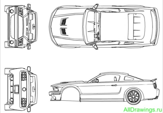 Shelby GT500 (2007) (Шелби ГТ500 (2007)) - чертежи (рисунки) автомобиля